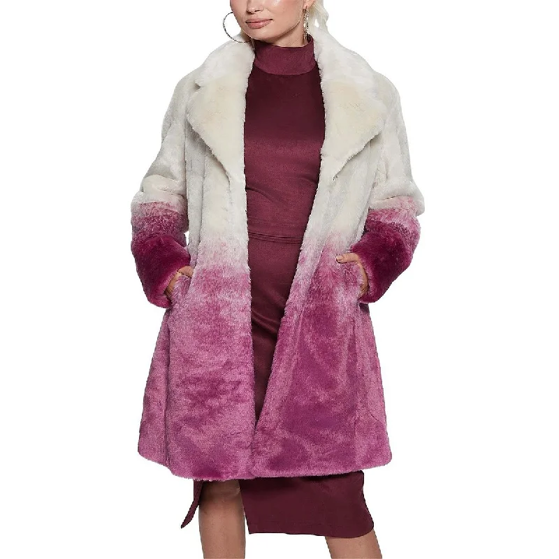 Guess Womens Faux Fur Winter Faux Fur Coat