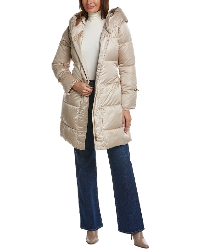 Via Spiga Pillow Collar Belted Coat