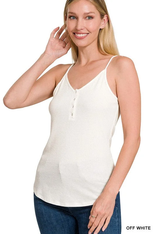 Womens Zenana white ribbed tank with snap closurePerformance vest