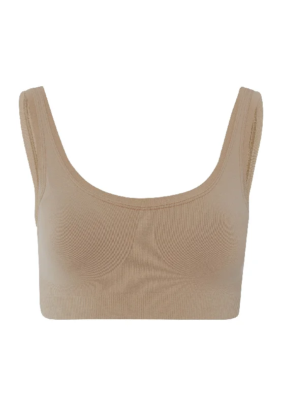 CroptopmovementTouch Feeling Crop Top Padded | Deep Taupe 71806-2828