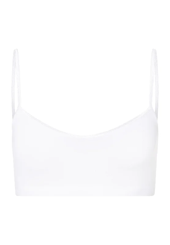 CroptopqualityTouch Feeling Spaghetti Crop Top | White 71824-101