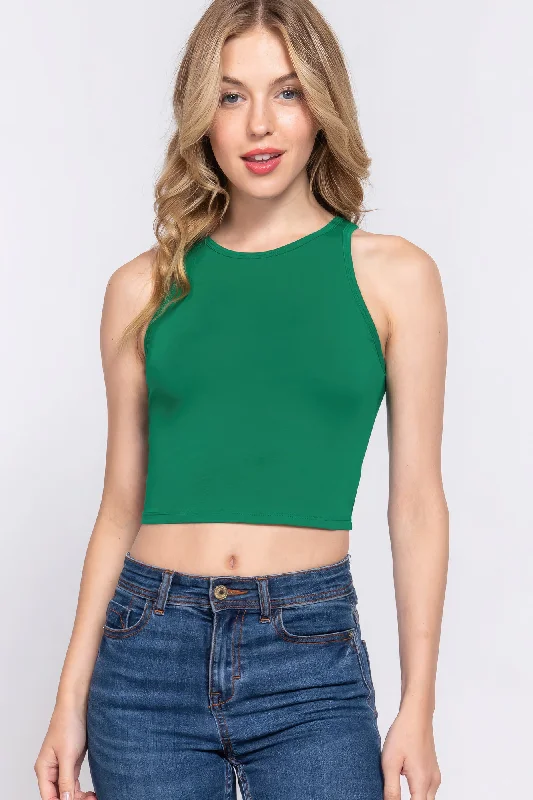 CroptopoutfitHalter Neck Crop Top