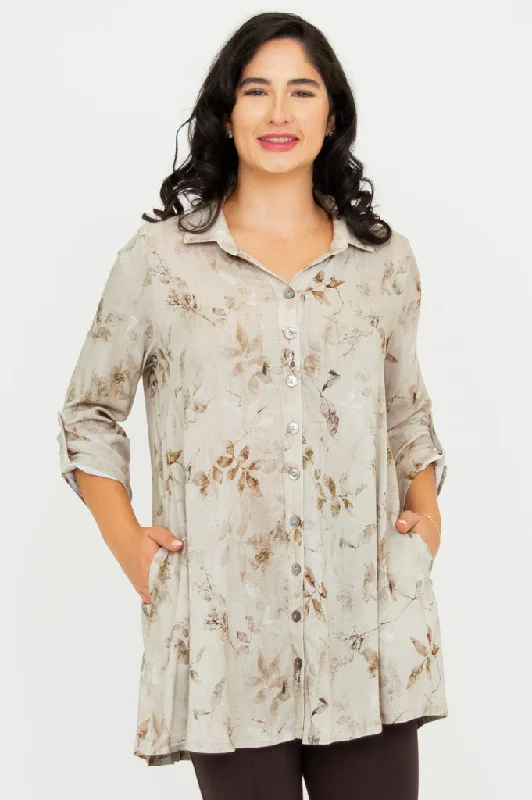 TunicTopCurrentCeline Tunic, Castle, Linen Bamboo