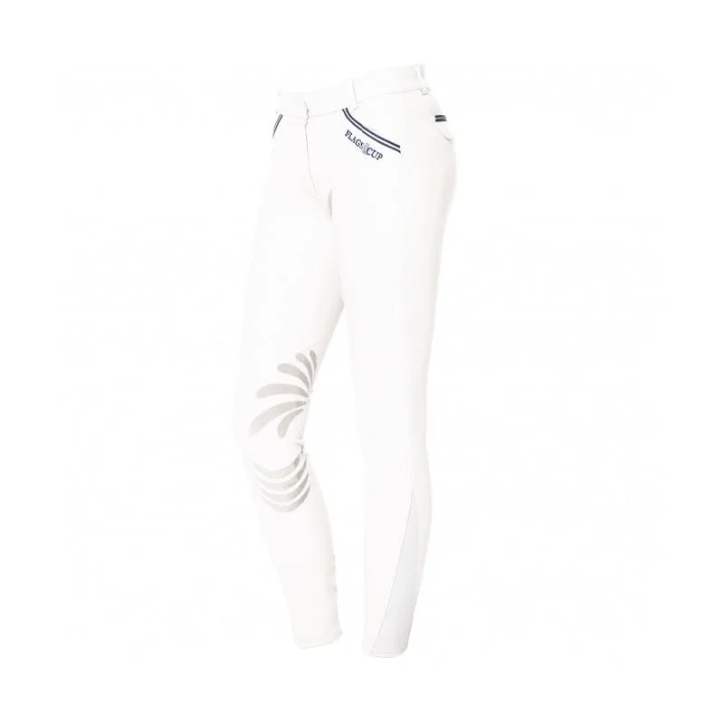 Privilege Equitation Flags & Cups Cayenne Junior Breeches WhiteTightrope