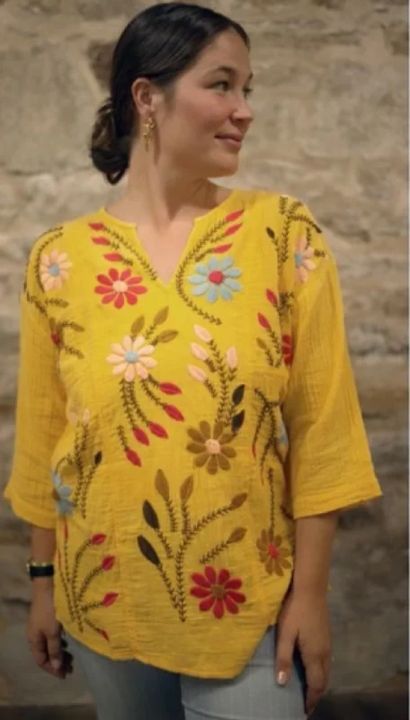 TunicTopCanyonEmbroidery Heaven Yellow Tunic