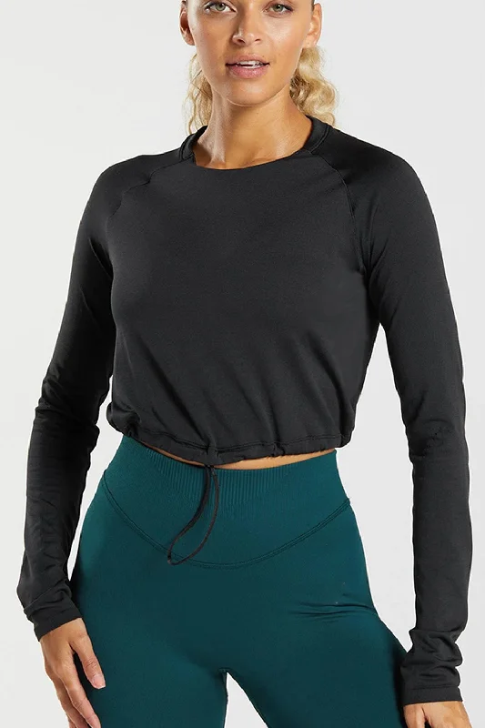 CroptophemEvelyn Black Crop Top