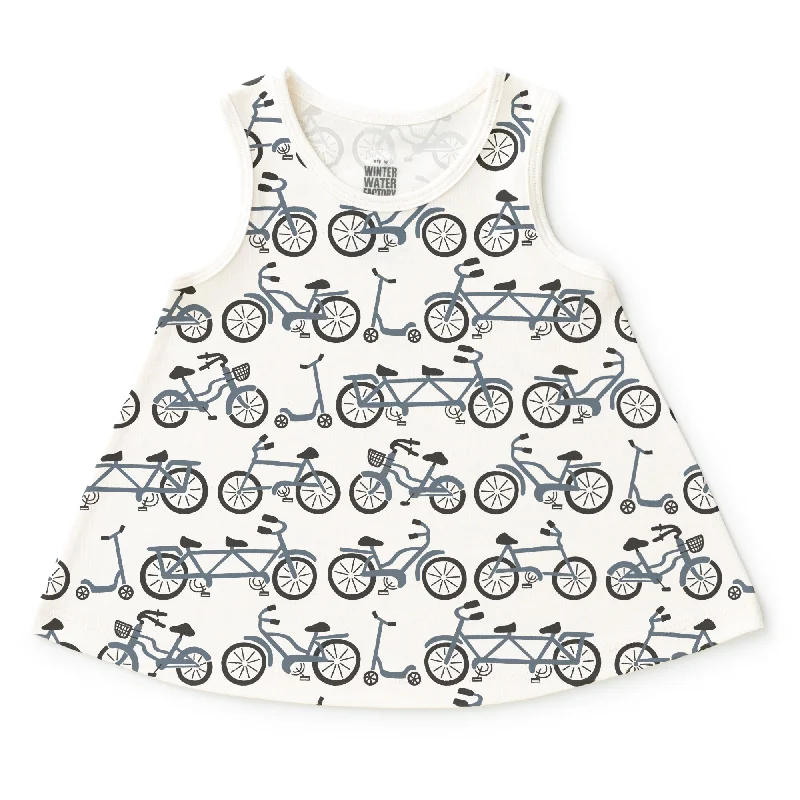 TunicTopDragonIris Baby Tunic - Bikes Slate Blue