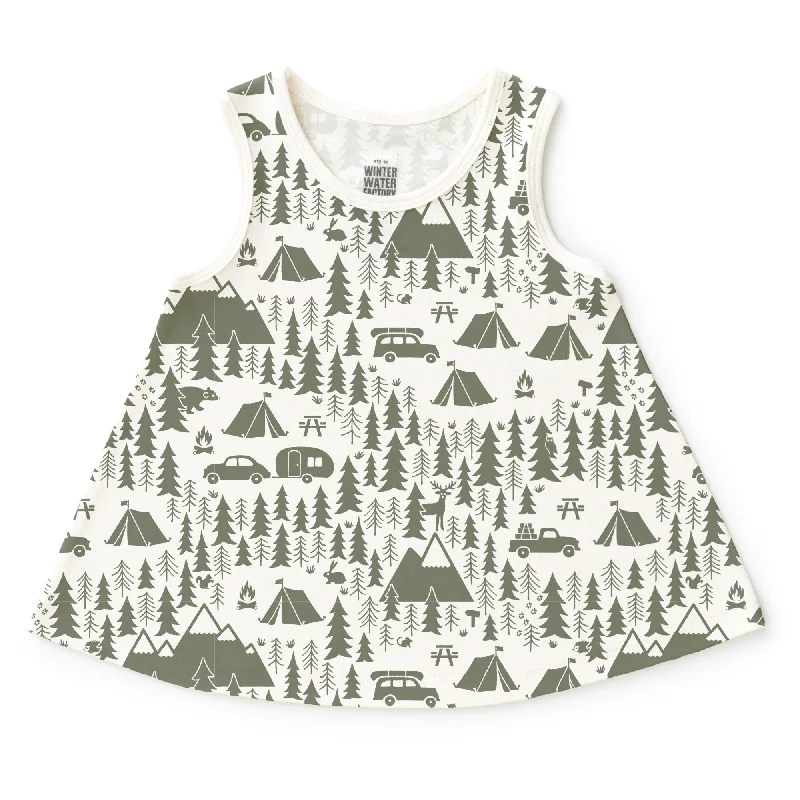 TunicTopValkyrieIris Baby Tunic - Campground Forest Green