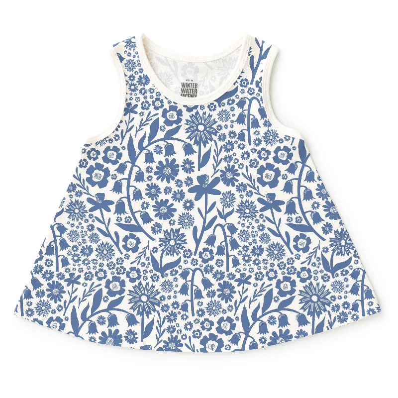 TunicTopGriffinIris Baby Tunic - Dutch Floral Delft Blue