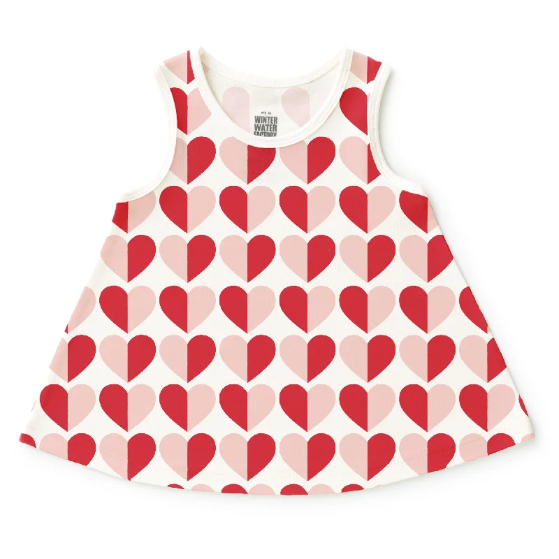 TunicTopEliteIris Baby Tunic - Hearts Red & Pink