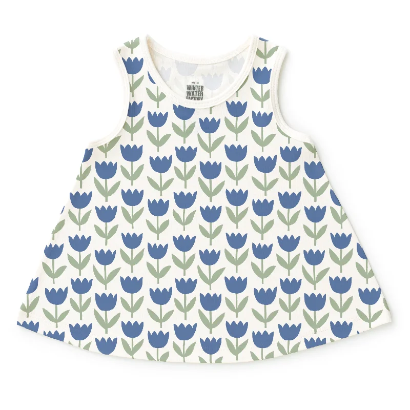 TunicTopCentaurIris Baby Tunic - Tulips Blue