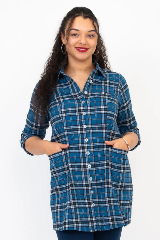 TunicTopMesaLarissa Tunic, Maya Plaid, Cotton