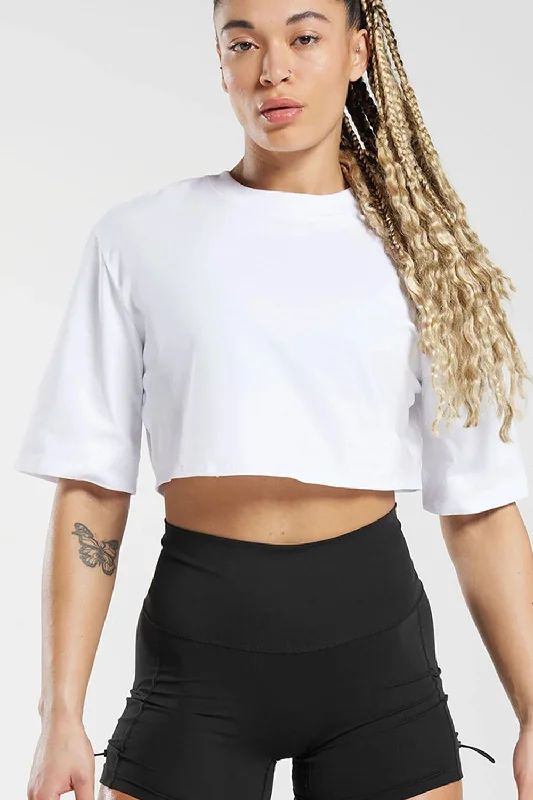 CroptopknitMia White Crop Top