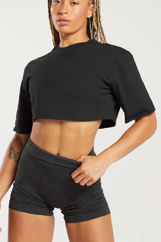 CroptopcottonOlivia Black Crop Top