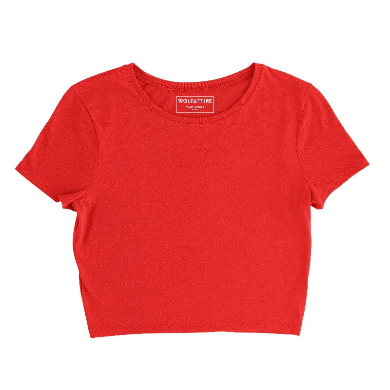 CroptopmodernPlain Red Crop Top