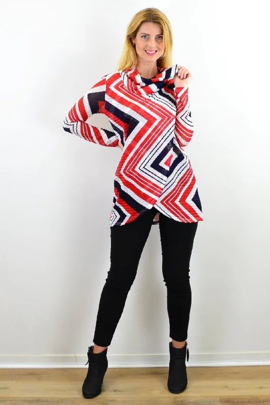 TunicTopQuartzAbstract Lines Crossover Tunic Top