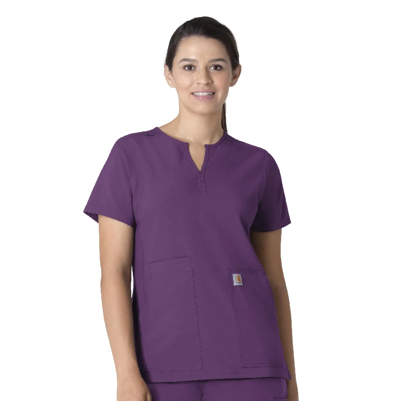 TunicTopCentaurCarhartt Force Essentials Women's Notch Neck Tunic Scrub Top - Eggplant