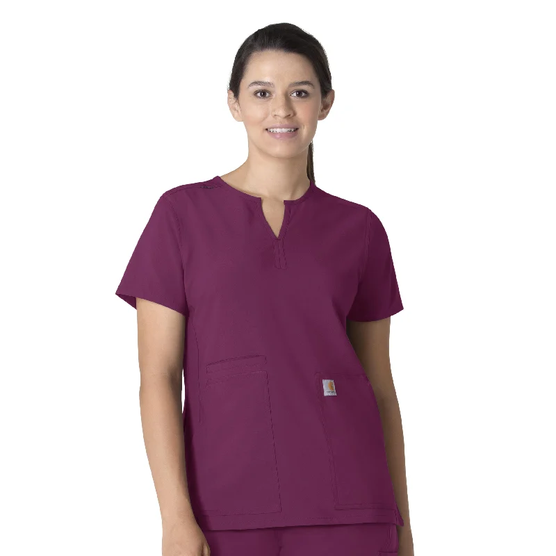 TunicTopValkyrieCarhartt Force Essentials Women's Notch Neck Tunic Scrub Top - Wine