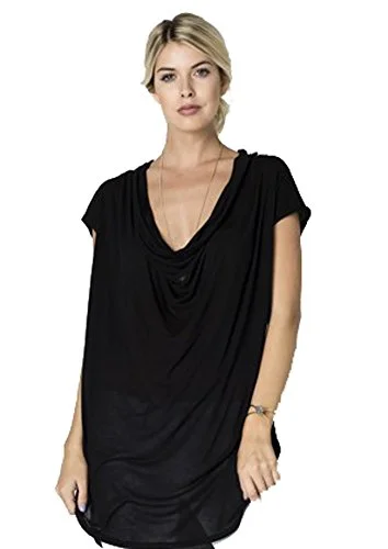 TunicTopPrimeFashion Secrets Women Cap Sleeve Cowl Neck Tunic Top .