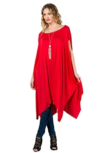 TunicTopUltraFashion Secrets Women Boho Oversized Tunic Top Loose T shirt Poncho Dress