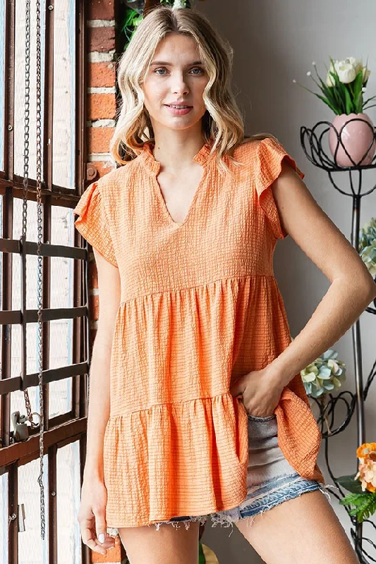 TunicTopCanyonOrange Tiered Tunic Top