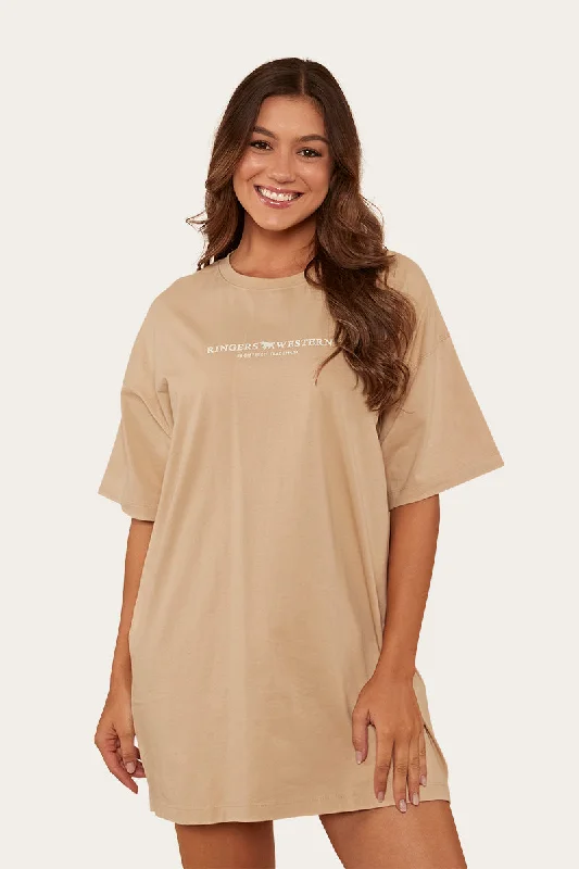 Journey Womens T-Shirt Dress - Dark Sand