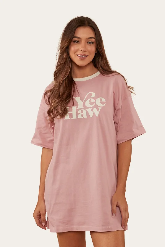 Melrose Womens T-Shirt Dress - Rosey Pink