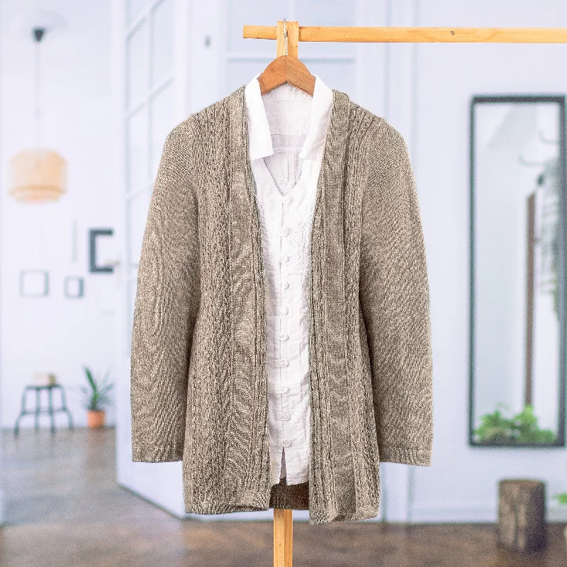 Novica Handmade Beige Spirit Blend Cardigan Sweater