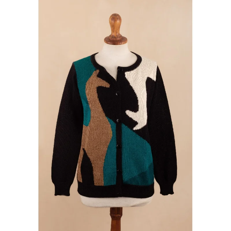 Novica Handmade Llama Drama 100% Cardigan