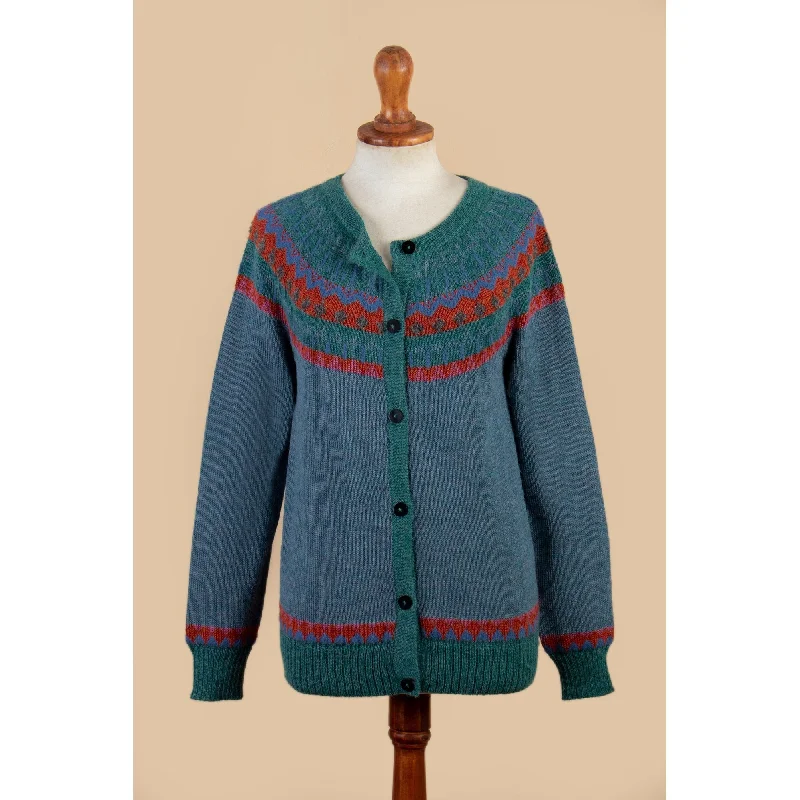 Novica Handmade Teal Tempest Cardigan