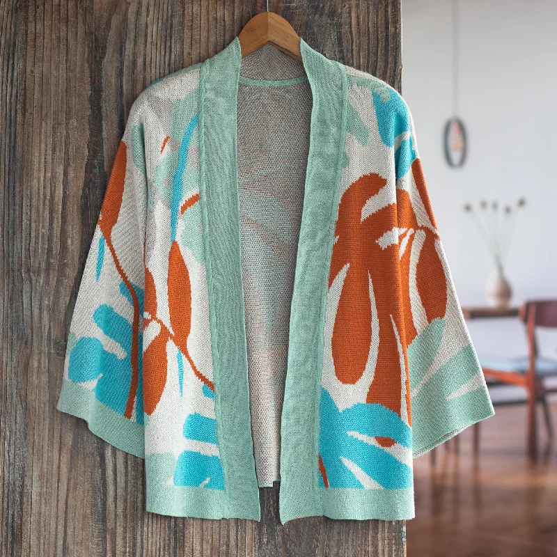 Novica Handmade Tropical Trend Cotton Blend Cardigan