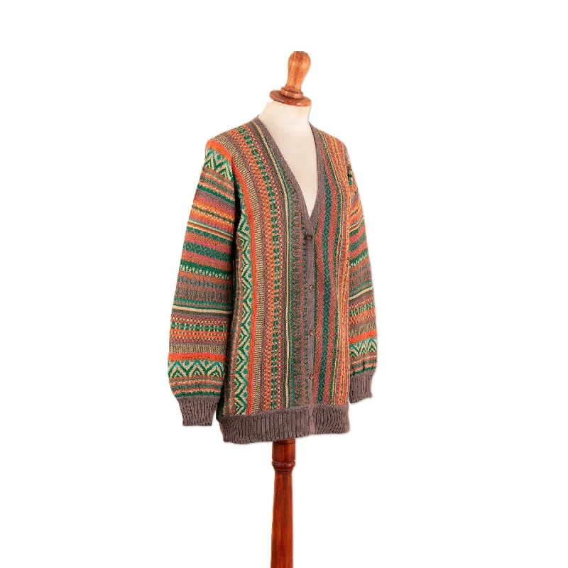 Novica Handmade Zig-Zag Threads Baby Blend Cardigan